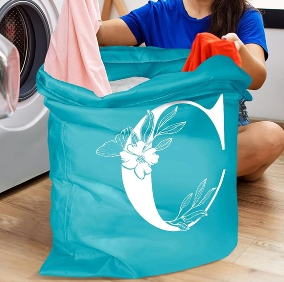 Other - 2 Pack Turquoise Personalized XL Laundry Bags *LETTER C* Portable Hamper 24 x 36